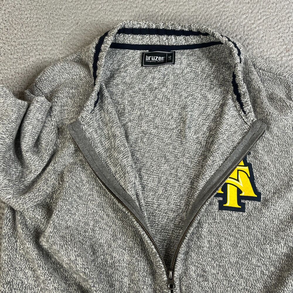 NORTH CAROLINA AT&T State University Aggies Sweater Men L Cardigan Elbow Patch - Picture 5 of 12